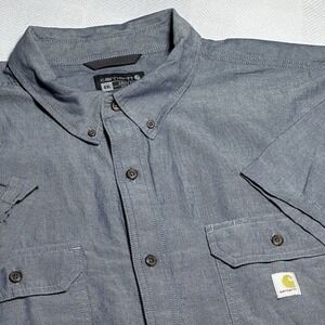 Carhartt Loose Fit Midweight Chambray S/S‎ Button Down Shirt Men's Size 4XL